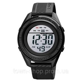 Часы наручные мужские SKMEI 1638BKWT BLACK-WHITE, часы наручные электронные тактические. Цвет: черный
