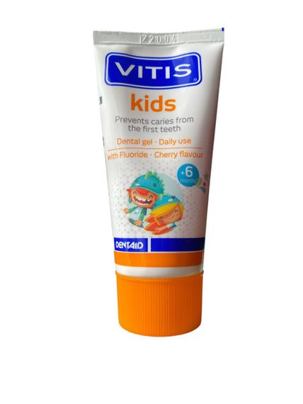 Гель-паста для дітей VITIS KIDS (від 6 місяців до 6 років), зі смаком вишні, 50 мл (DENTAID)