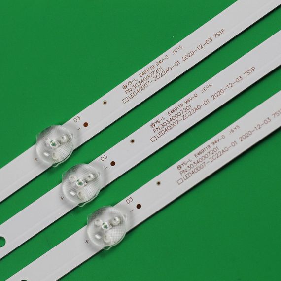 LED підсвітка TV 40" LED40D07-ZC22AG-01 30340007201 LED40D07-ZC22AG-02 LE40AL88G31C LE40U5000TF 3шт. | Зображення 2