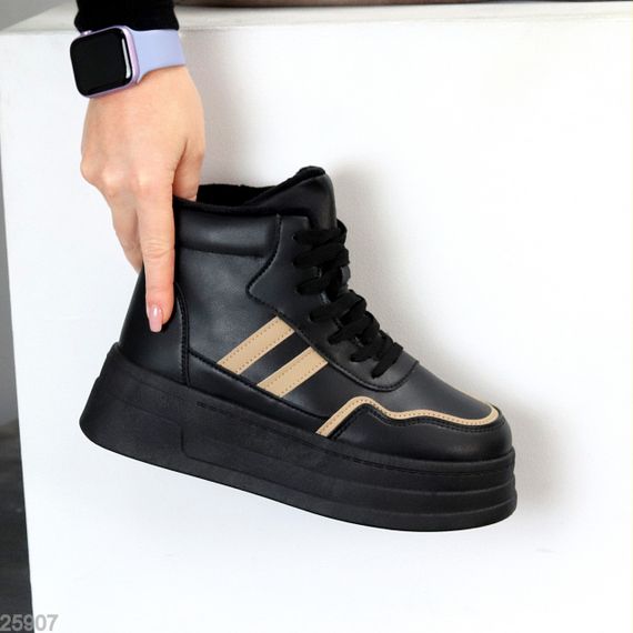 Черные зимние хайтопы на платформе цвет на выбор 39