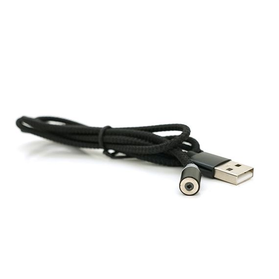 Магнитный кабель PiPo USB 2.0.1m, 2А, тканевая оплетка, бронированный, Black, OEM