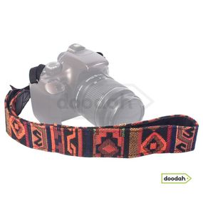 Ремінь нашийний для фото камери - Ethnic Straps coral black