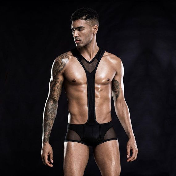 Эротическое мужское боди "Мощный Саймон" One Size Black sexstyle