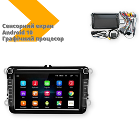 Магнітола штатна Volkswagen original 8" Android 10.0 QUAD-Core T3 чорний (VW8_5212)
