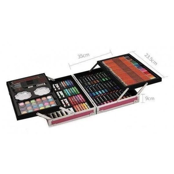 Набір для малювання для підлітків Єдиноріг 145 предметів | Валіза з олівцями DZ-532 та фарбами | Зображення 3