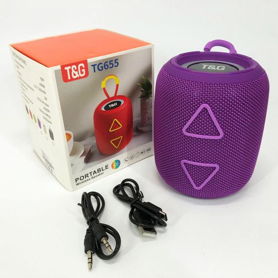Портативна колонка TG655 5W з RGB підсвічуванням та ремінцем. IX-912 Колір: фіолетовий | Зображення 2