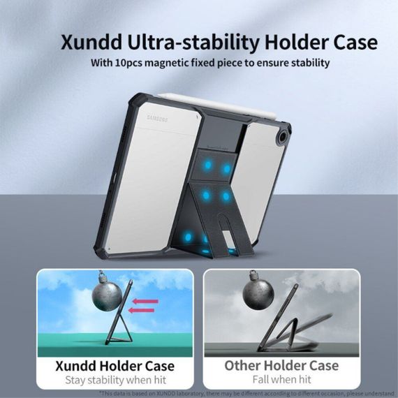 TPU+PC чехол Xundd Stand c усиленными углами для Samsung Galaxy Tab A9 (8.7'') Черный | Зображення 3