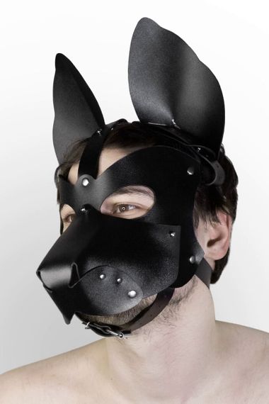 Маска cобаки 2 в1 Feral Feelings, съемная морда, Черный