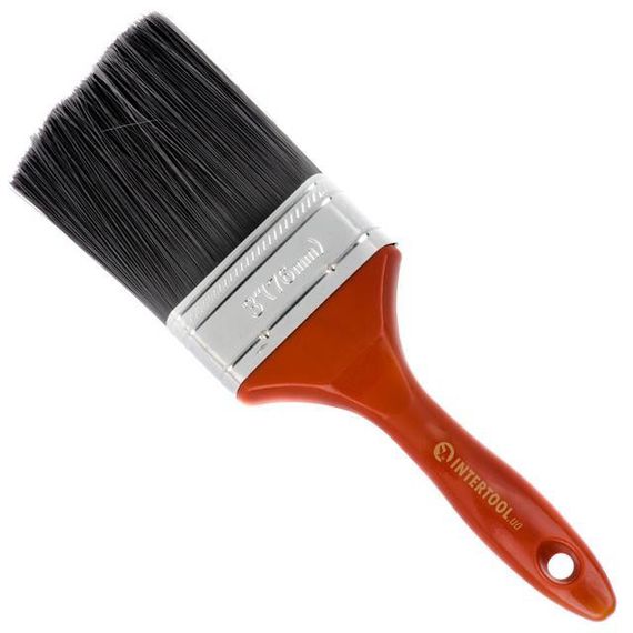 Пензель флейцевий "Лакра", 76*18*76 мм, пластикова ручка INTERTOOL KT-1476