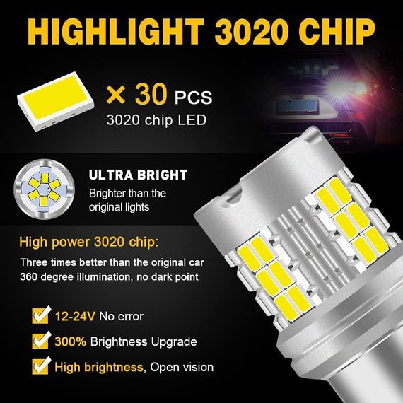 Автомобільна світлодіодна лампа 1157 bay15d, 3020 Чипсетів BAY15D 2057 2357 7528 | Зображення 6