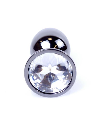 Анальна пробка - Jewellery Dark Silver Plug Clear | Зображення 4