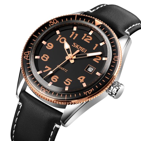 Skmei 9232LRGBK Rose-Gold Black Leather SALE | Зображення 1
