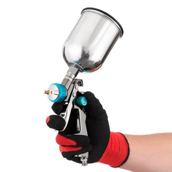 Фарбопульт пневматичний LVLP BLUE професійний, верхній металевий бачок INTERTOOL PT-01331 | Зображення 4