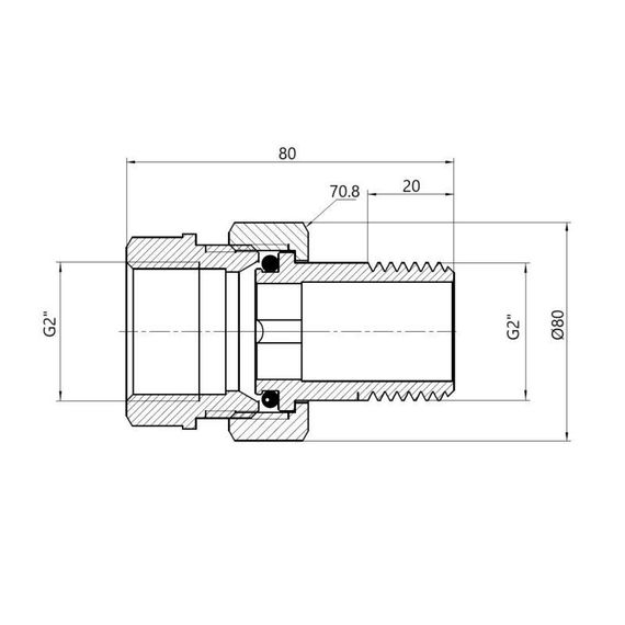 Згін "Американка" Thermo Alliance Forte 2" прямий SF190W50 | Зображення 1