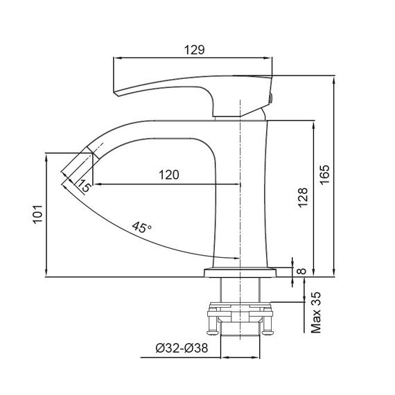 Змішувач для раковини Koer KB-12007-01 (KR3442) | Зображення 1