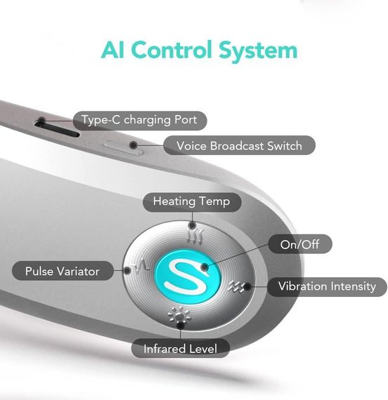 Розумний бездротовий акумуляторний шийний масажер SKG G7 PRO-E з інфрачервоним прогрівом, вібрацією та додатком | Зображення 5