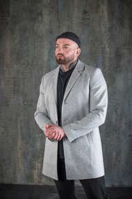 Пальто серый S XL