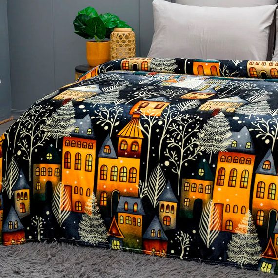 Плед флис Зимний городок 150x200 см Love You | Зображення 3