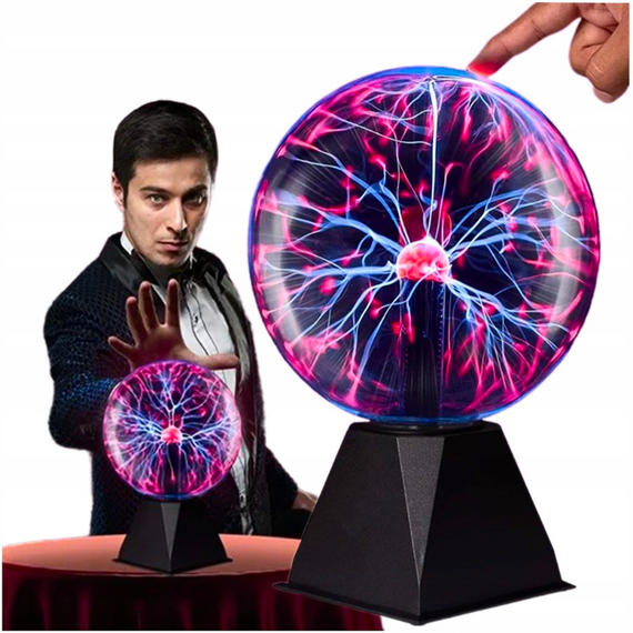 Плазмова куля світильник 6 дюймів, інтерактивний нічник, магія світла та змійок у вас удома | Зображення 4