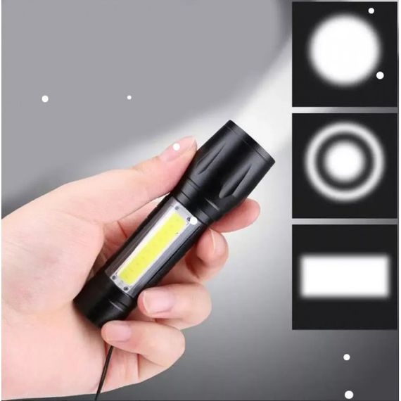 Ліхтар ручний акумуляторний світлодіодний Bailong BL-511 COB usb micro charg/Чорний BR000062 | Зображення 4
