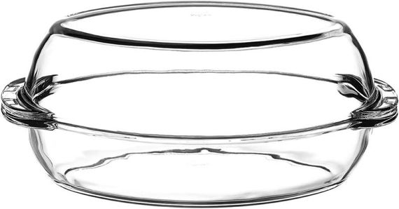 Жароміцна скляна утятниця Borcam 2850мл з кришкою +2850мл, форма для запікання