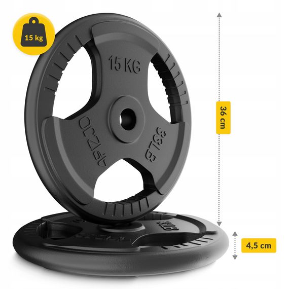 Диск металевий 4FIZJO 2 x 15 кг 26 мм Black (P-5905973401371) | Зображення 4