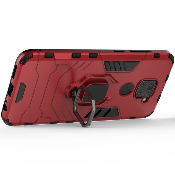 Ударостійкий чохол Transformer Ring for Magnet для Xiaomi Redmi Note 9 / Redmi 10X Red | Зображення 1