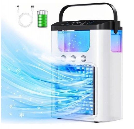 Портативный мини кондиционер с USB Ice Cooler XL-1346 • Настольный вентилятор-увлажнитель с резервуаром 560 мл и LED-подсветкой | Зображення 4