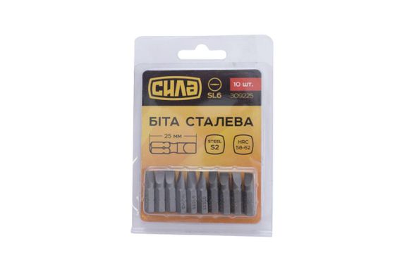 Бита SL6*25мм (10шт/уп) СИЛА | Зображення 1
