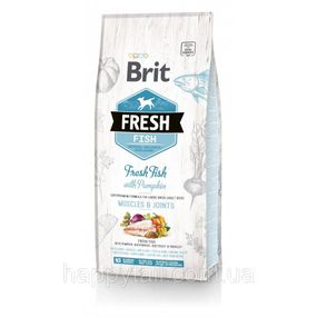 Сухой корм Brit Fresh Fish with Pumpkin Adult Large для собак крупных пород, рыба и тыква, 12 кг