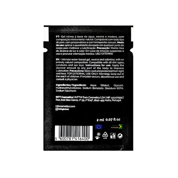 Пробник лубриканта на водной основе Intt My Lube Natural, 2 мл | Зображення 1