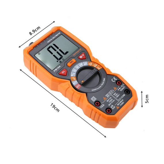 Цифровий мультиметр PEAKMETER PM18A Портативний тестер опору струму та напрузі - 6000 відліків (sv2505) | Зображення 3