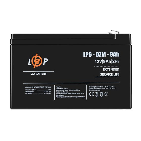 Акумулятор свинцево-кислотний 12V, 9Ah, стабільне енергозабезпечення LP 6-DZM-9 (345604434_1161) | Зображення 2