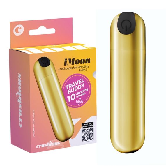 Віброкуля CRUSHIOUS iMoan, 10 режимів, золотистий, 7,6 см Sex Aura