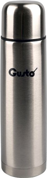 Термос питьевой Gusto Черный янтарь GT-600-P 600 мл серебристый | Зображення 1