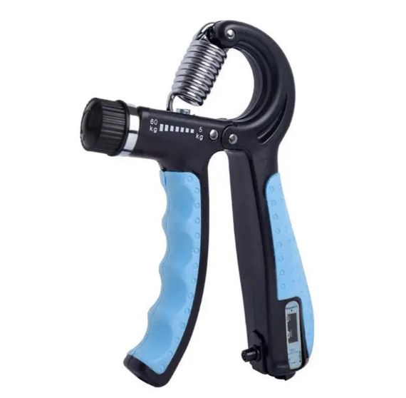 Еспандер кистьовий з лічильником PowerPlay PP-4402 з регульованим навантаженням 10-60 кг, Синій (PP_4402_Blue)