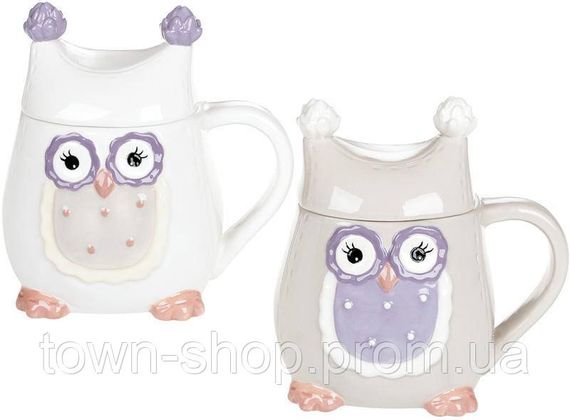 Кружка "Owl Family" 400мл с керамической крышкой BD-834-834