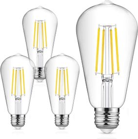 Світлодіодна лампа розжарювання EXTRASTAR ST64 E27, холодне світло 6500 K, 8 Вт, вінтажна лампа в стилі ретро 95