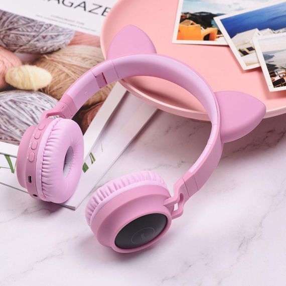 Беспроводные наушники HOCO W27 Cat ear wireless headphones Pink | Зображення 2