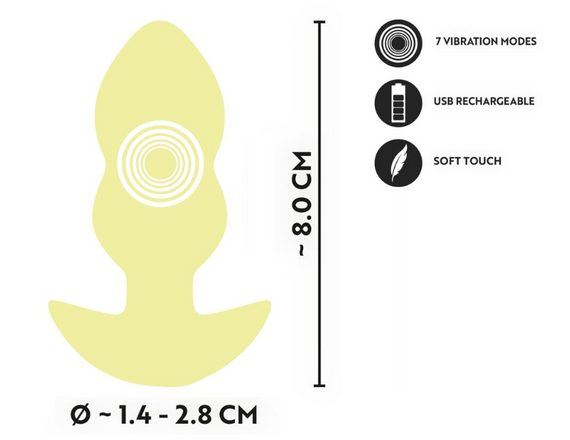 Анальна пробка з вібрацією Vibrating Mini Butt Plug Yellow Sex Aura | Зображення 1