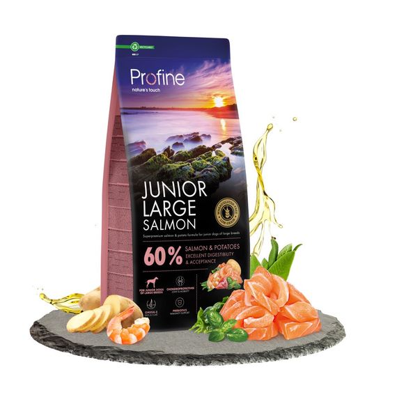 Сухий корм з лососем для цуценят великих порід Profine Junior Large Breed Salmon & Potatoes, 12 кг | Зображення 1