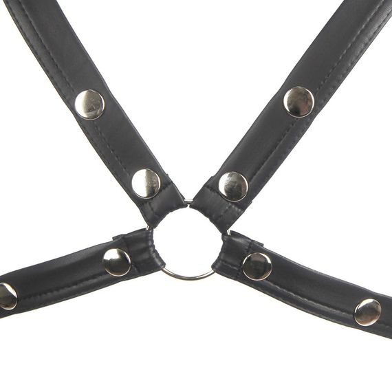 Боди-портупея мужская Star Night с ограничителями и молнией, черная, M sexstyle | Зображення 6