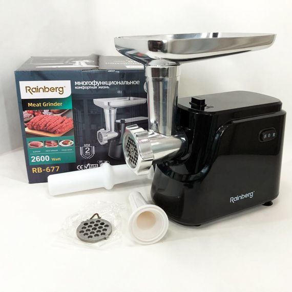 Электрическая мясорубка с насадками Rainberg RB-677 2600W, Мясорубка MV-788 электрическая металл | Зображення 9