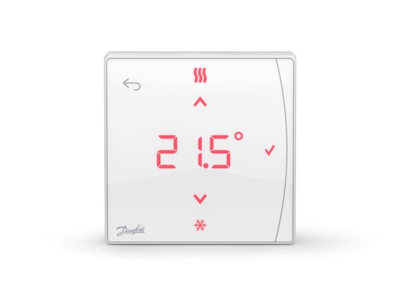 Терморегулятор Danfoss  Icon2 Featured RT, IR датчик, +5...35 °C, програмований, бездротовий, накладний, 3В, білий (088U2122)
