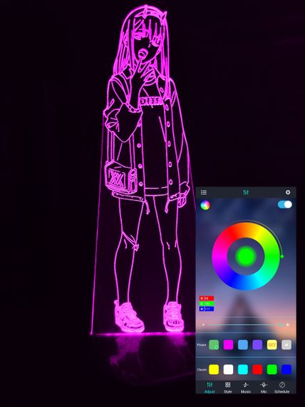 Акриловый светильник-ночник управление с телефона Зеро Ту 3 tty-n000827