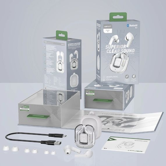 Навушники TWS Acefast T6 modern grey | Зображення 5