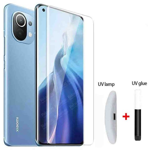 Захисне скло 3D на весь екран для Xiaomi 11 (з ультрафіолетовим клеєм) | Зображення 1