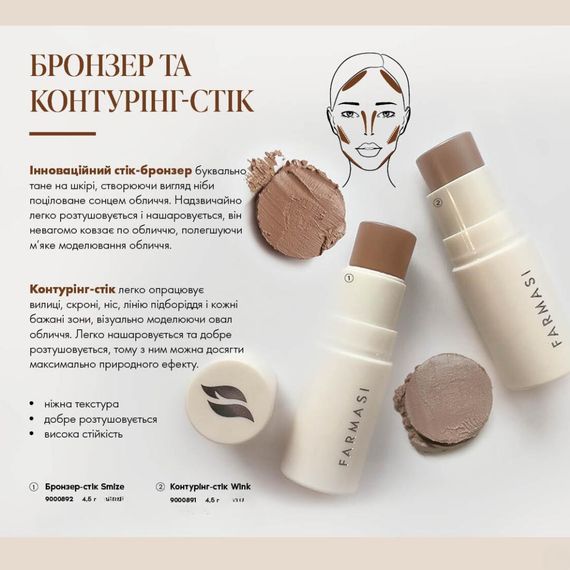 Бронзер-стік теплий відтінок Farmasi Smize 4.5 г | Зображення 4