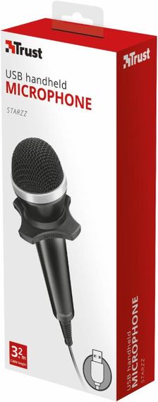 Мікрофон Trust Starzz USB для ПК та ноутбука дротовий, чорний, кабель 3.2 м для запису голосу, співу, ігор | Зображення 5