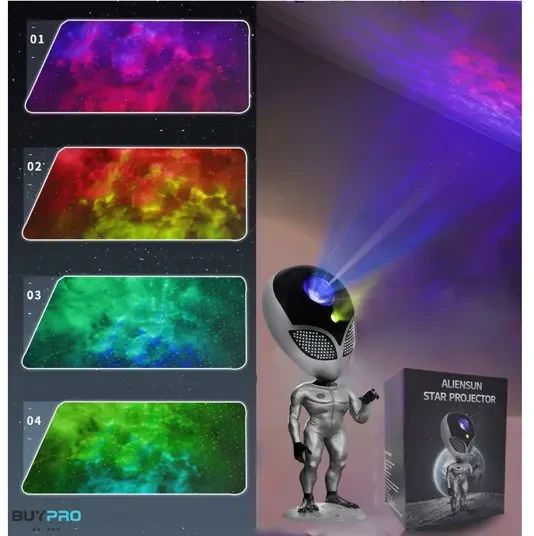 Многоцветная лампа-проектор звездного неба STAR PROJECTOR NIGHT LIGHT ALIENSUN | Зображення 2